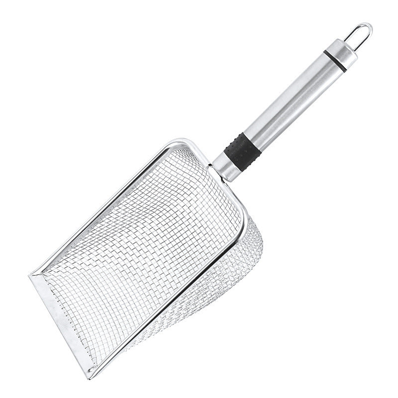 Stainless steel cat litter scoop