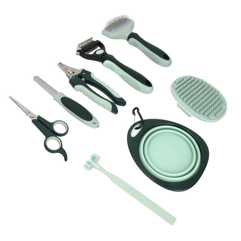 Pet Grooming Kit with Bath Brush and Comb Set