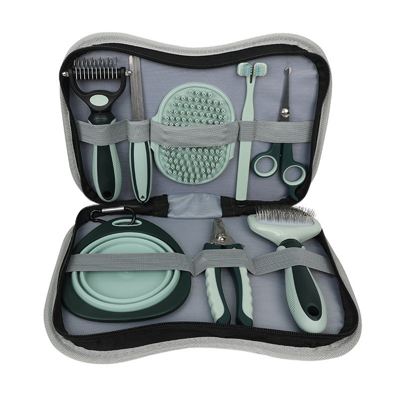 Pet Grooming Kit with Bath Brush and Comb Set