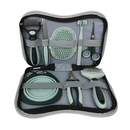 Pet Grooming Kit with Bath Brush and Comb Set