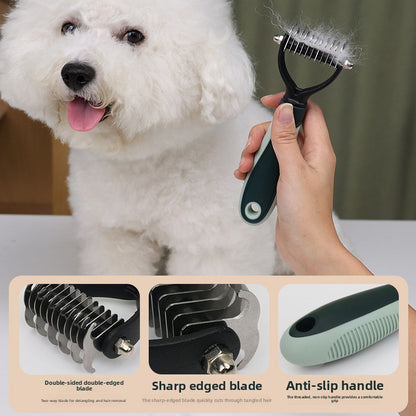 Pet Grooming Kit with Bath Brush and Comb Set