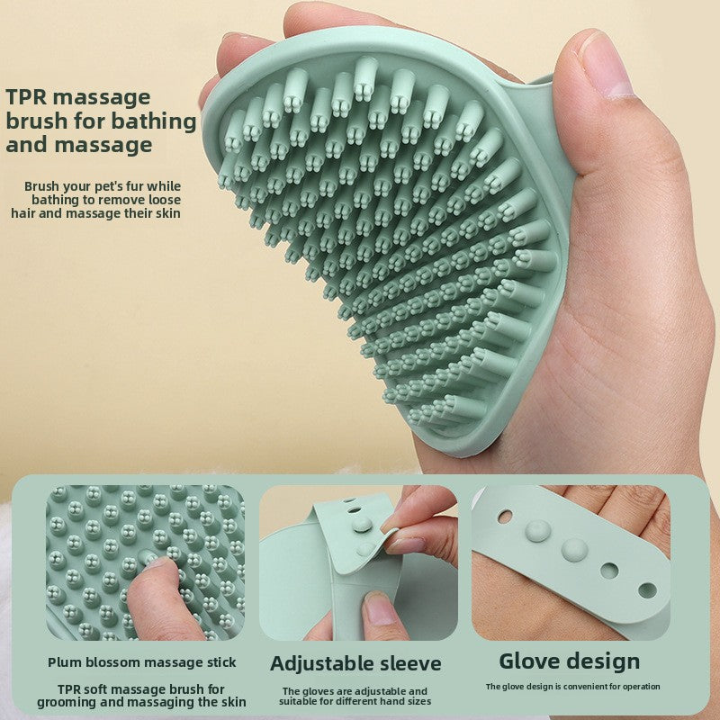 Pet Grooming Kit with Bath Brush and Comb Set