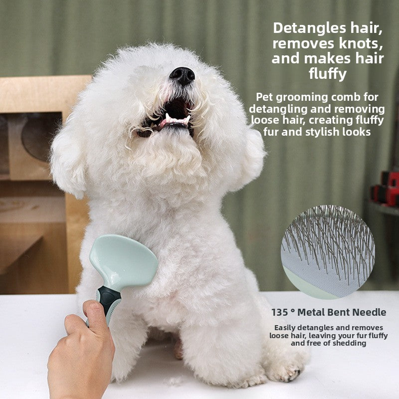 Pet Grooming Kit with Bath Brush and Comb Set