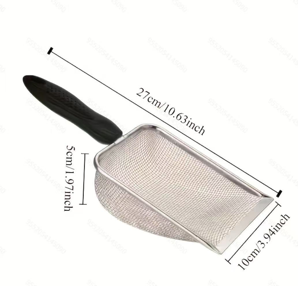 Stainless steel cat litter scoop